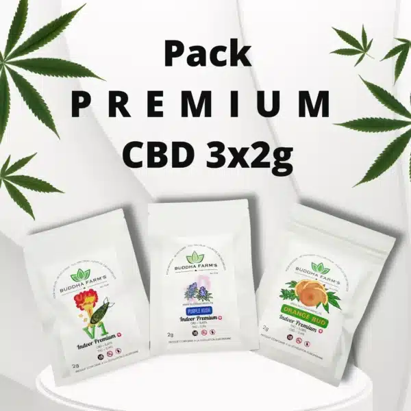 PREMIUM CBD-Packung 3 x 2g Ihrer Wahl, d.h. 6g Indoor-, Gewächshaus- und Millesime-Blüten