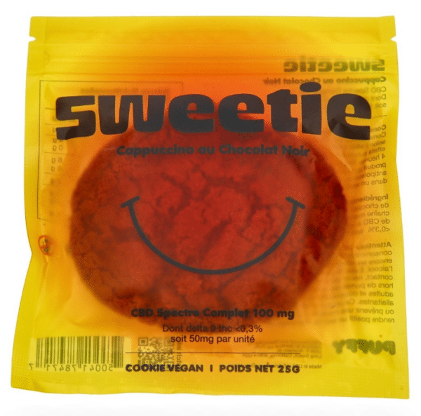 COOKIE CBD SWEETIE CAPPUCCINO CHOCOLAT NOIR DELTA 9 THC 50mg