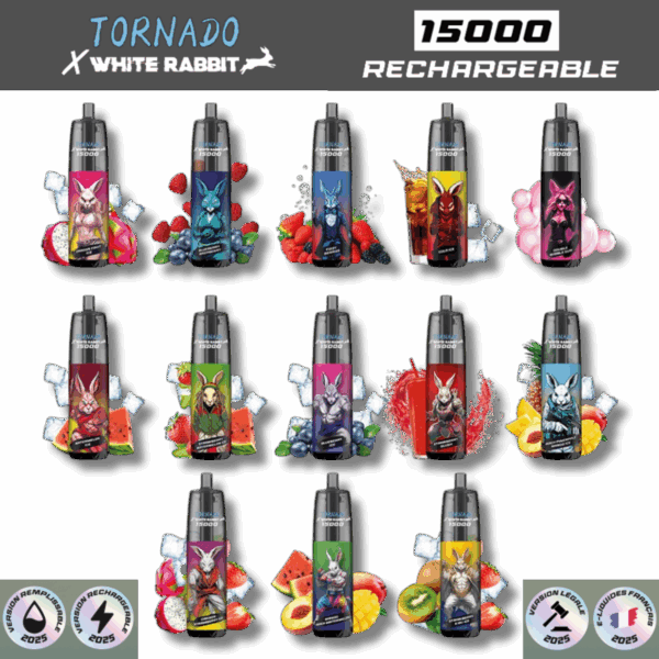 TORNADO x WHITE RABBIT Puff 15000 Recargable 1% nicotina