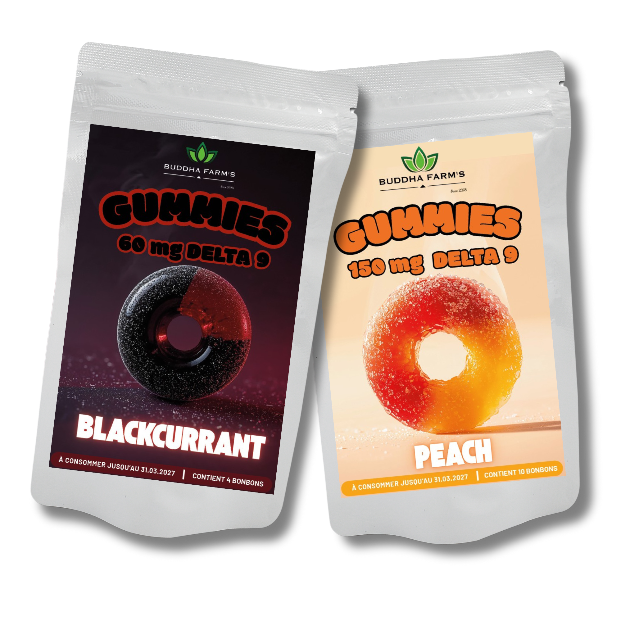 zwarte bes en perzik delta9 gummies GUMMIES DELTA9 THC 60mg/150mg/375mg BUDDHA FARM'S