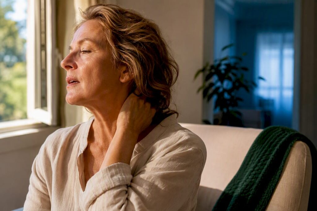 Femme qui ressent une vague de chaleur
