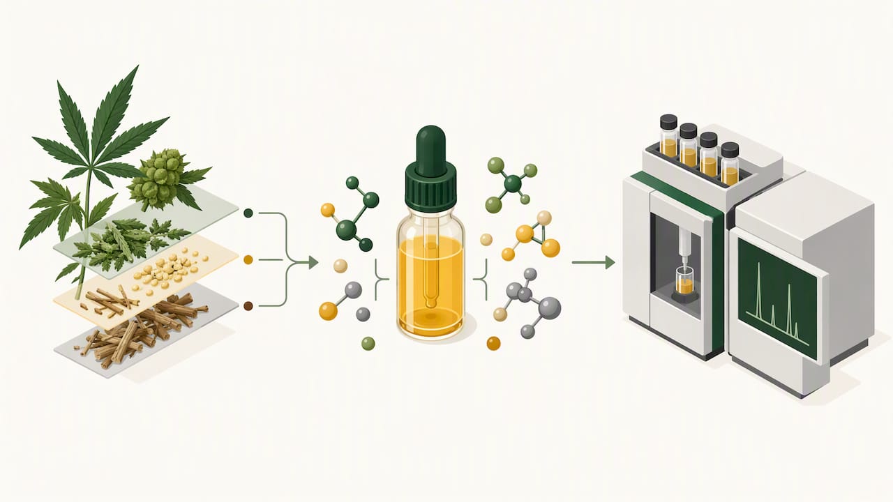 Étapes visuelles pour analyser une huile de CBD